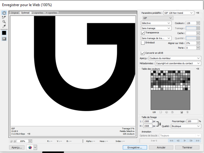 enregister un gif photoshop