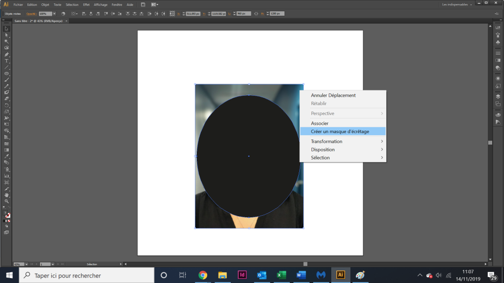 Tuto créer un masque d'écrêtage avec illustrator