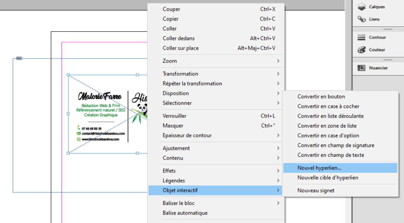 Créer un PDF interactif sur Indesign - Histoire de Bambou
